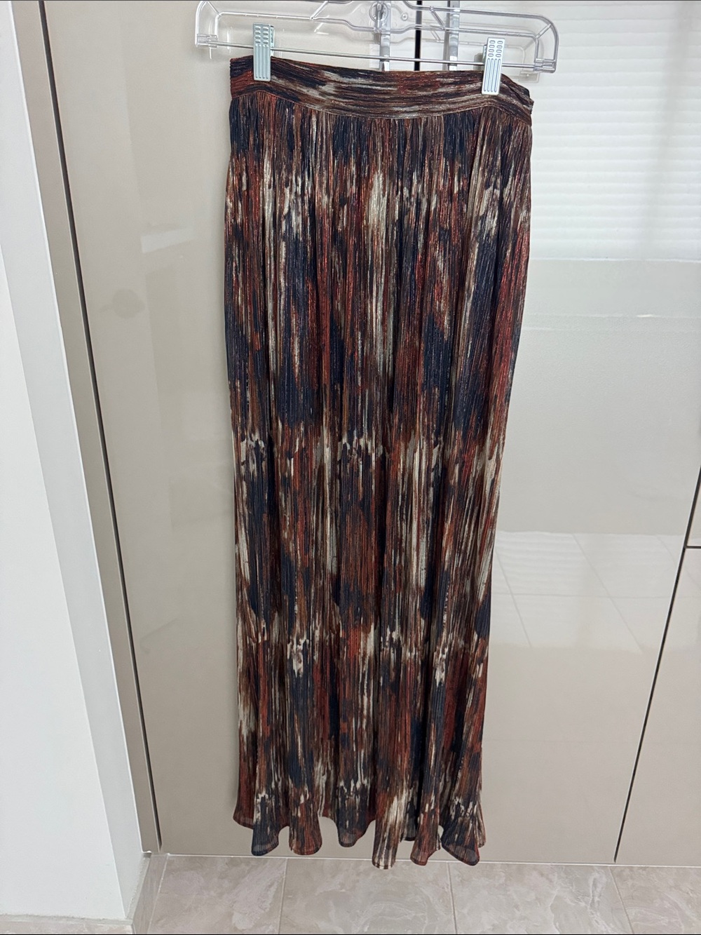 Ramy Brook Brown Multi Pleated Maxi Skirt